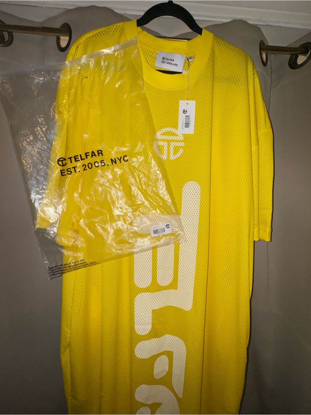 Telfar Yellow Mesh Logo Long Women’s Shirt